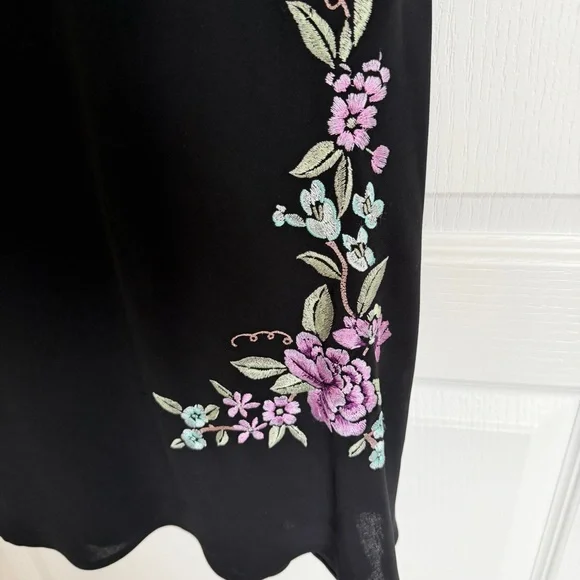 SL Fashions Black Dress with Purple Floral Accents - Picture 3 of 5